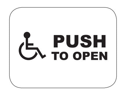 Camden Door Controls CM-250/4H | Switch with Narrow Faceplate, Horizontal Plate, WHEELCHAIR Symbol and 'Push To Open'
