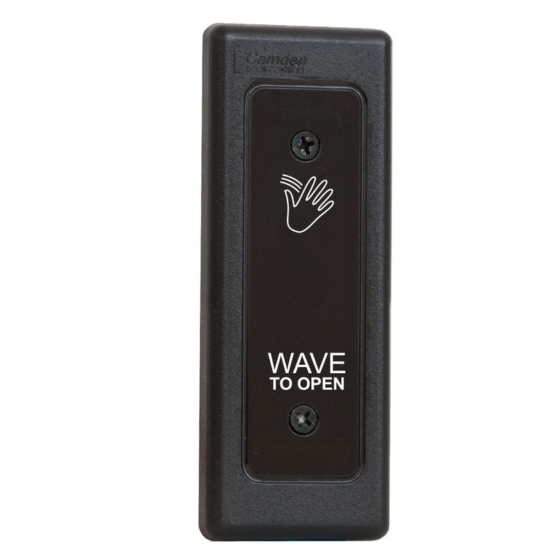 Camden Door Controls CM-324/41N | Wired Touchless Switch, Economical, 1 Relay, Narrow Faceplate Hand Icon and 'Wave to Open' Text