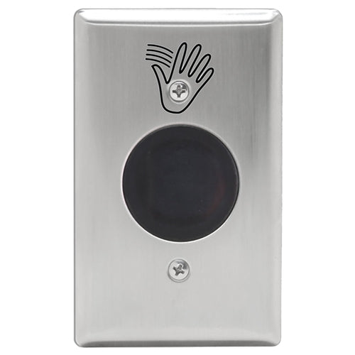 Camden Door Controls CM-332/40S | Camden Surewave Cm-332 Series Touchless Switch, 1" To 28" Range, 2 Relays, Single Gang Stainless Steel Hand Icon Faceplate, Stainless Steel Finish Applied
