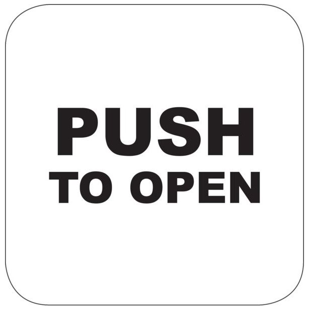 Camden Door Controls CM-45/354 | 4 ½" Square Push Plate with Sounder, Illuminated Red/Green Surface Mount CM-54i Box, 'Push to Open', Black Graphics