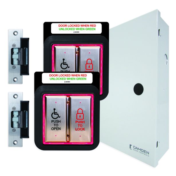 Camden Door Controls CX-WC14AXFM-PS | Flush Mount Two Door Restroom System