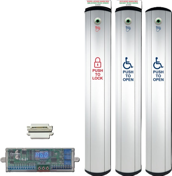 Camden Door Controls CX-WC17VR | 6" Wide Column Switch with Hands-free Sensor Restroom System Kit