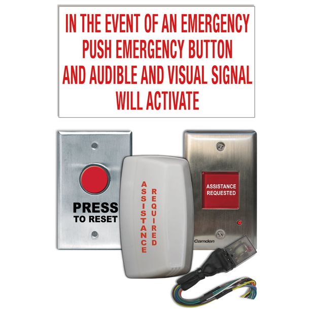 Camden Door Controls CX-WEC12 | Universal Emergency Call Kit with Push Button Reset