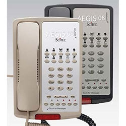 Cetis Inc 89102 | Scitec Aegis-T-08 Black Two-Line Corded, Speakerphone and 10 Memory Keys