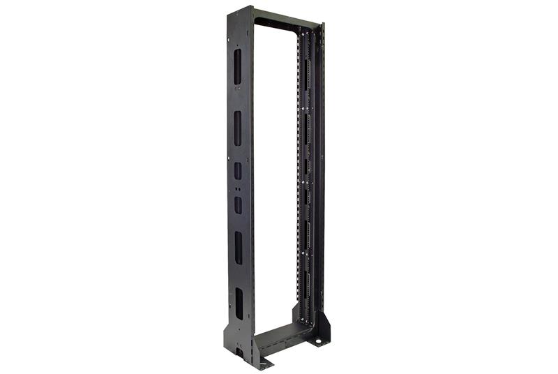 Chatsworth 13855-103 | Seismic Frame Two-Post Rack, 7'H (2.1 m) x 19"W, 44U, Tapped #12-24 Painted Rails, Gray