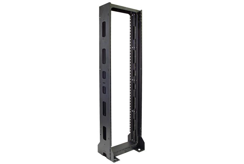 Chatsworth 13883-103 | Seismic Frame Two-Post Rack, 7'H (2.1 m) x 23"W, 44U, Tapped #12-24 Zinc Rails, Gray
