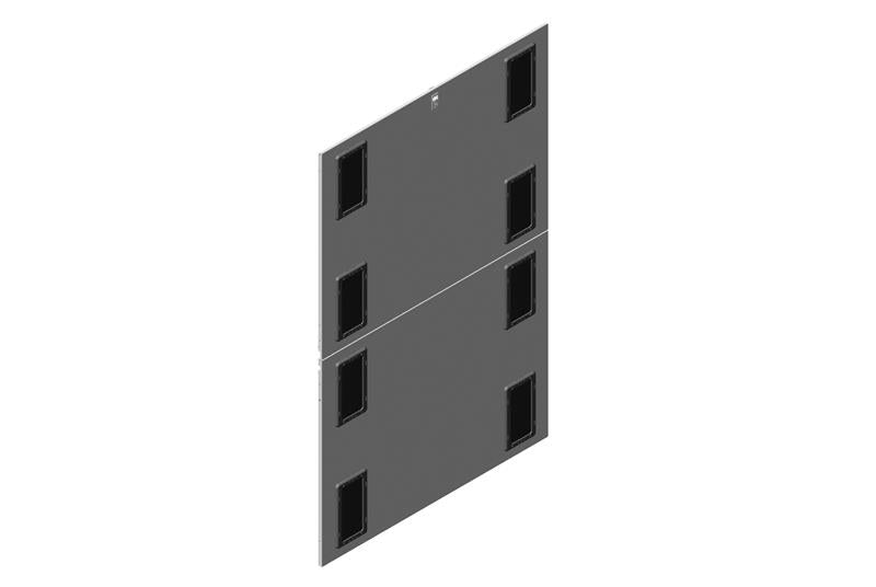 Chatsworth 39047-E63 | Side Panel, 6-Slide, Brush, 43.3'' (1100 mm) D x 45 RMU, Glacier White