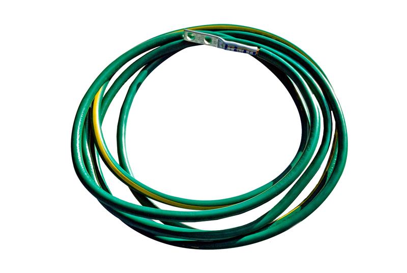 Chatsworth 40159-001 | 6MTW Green Ground Wire with yellow spiral tracer, 100' (30.5 m) spool