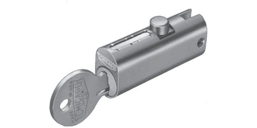 Chicago Lock C5001LP KA 1X03 | Filing Cabinet Lock, US26D Satin Chrome, 4-Pin Tumbler Key, Die-Cast, Key Code