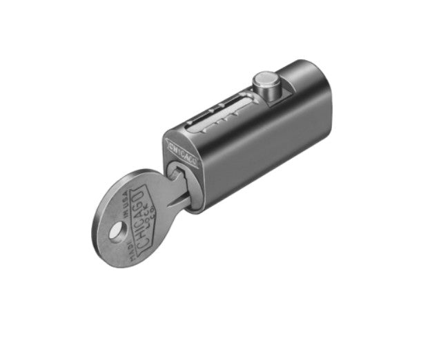 Chicago Lock CEXP-19DC KD | Filing Cabinet Lock, US26D Satin Chrome, Dimensions, L, 1-33/64 in.