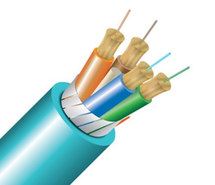 Cleerline Technology Group 4B50125OM3P | Breakout Fiber Cable, OM3 Fiber, 4 Fiber, Aqua Jacket, 1000 ft
