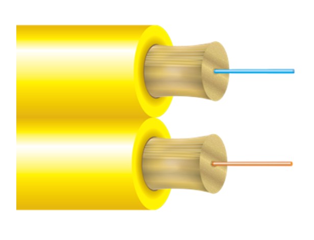 Cleerline Technology Group D29125SMOSP | Fiber Optic Cable, Duplex, Zipcord, 2 Fiber, Single-Mode, OS2, Plenum, Yellow Jacket, PVC Jacket