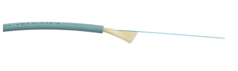 Cleerline Technology Group S50125MOM3R | Fiber Cable, OM3, Simplex Fiber, 1 Fiber, Riser Fire Rating, Armored, Aqua Jacket