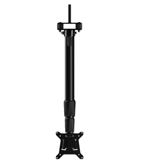 Clinton Electronics CE-CM-LX-17-B | Telescoping LCD/PVM Pole Bracket, Ceiling Mount, 35 Lb Load, 17’ Adjustable, Aluminum/Steel, Black
