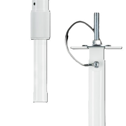 Clinton Electronics CE-CP6W | Telescoping Camera Pole Bracket, Ceiling Mount, 6’ Adjustable, Aluminum/Steel, White, For Pendant Mount Camera
