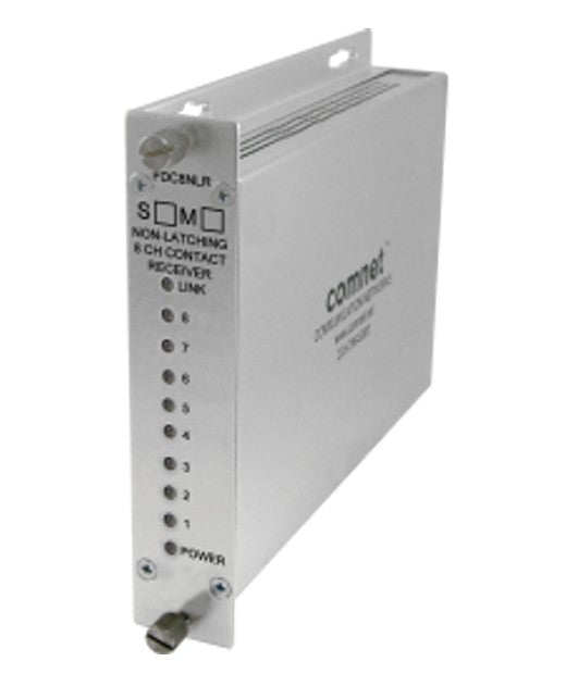 ComNet Communications FDC8NLRS1-V2 | Contact Closure Receiver, 8-Channel Simplex, Non-Latching, Multimode