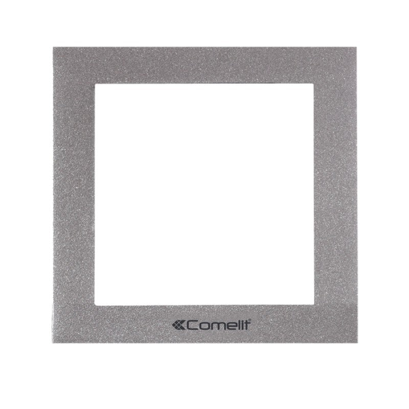Comelit 3311/1S | iKall 1 Module Holder Frame Complete With Cornice Silver Color