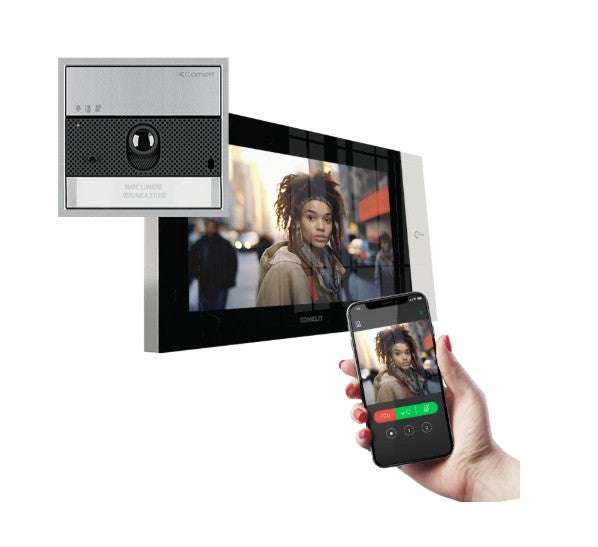Comelit KVU8571 | Surface-Mounted Single-Family Ultra Kit with 7" TOP, 1440A Power Supply, VIP System