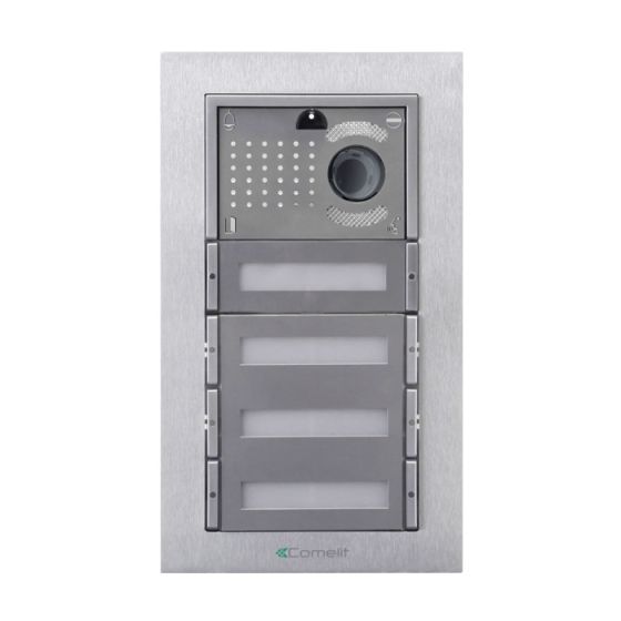Comelit IMV8F | EZ-Pack A/V Only Entry Panel Kit (Flush) 8 Button iKall Metal Series For SimpleBus 2 Series