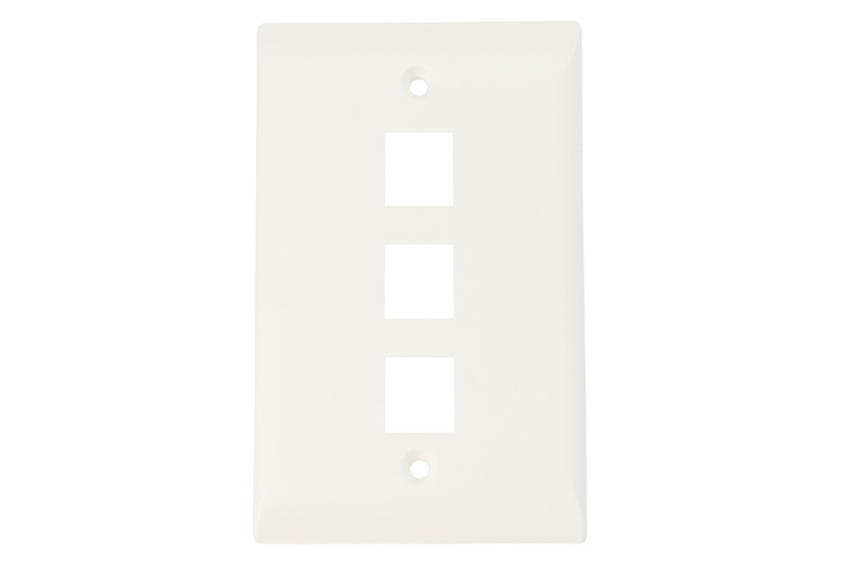 CommScope 1-2111023-3 | Faceplate Kit, Non-Labeled, 1-Gang, 3 Port, Alpine White