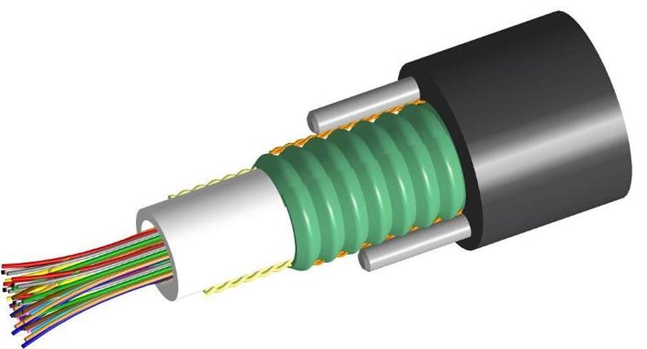 CommScope 760003921 | Fiber OSP cable, TeraSPEED Single Jacket/Single Armor, Gel-Filled, 6 fibers, Outdoor Central Tube