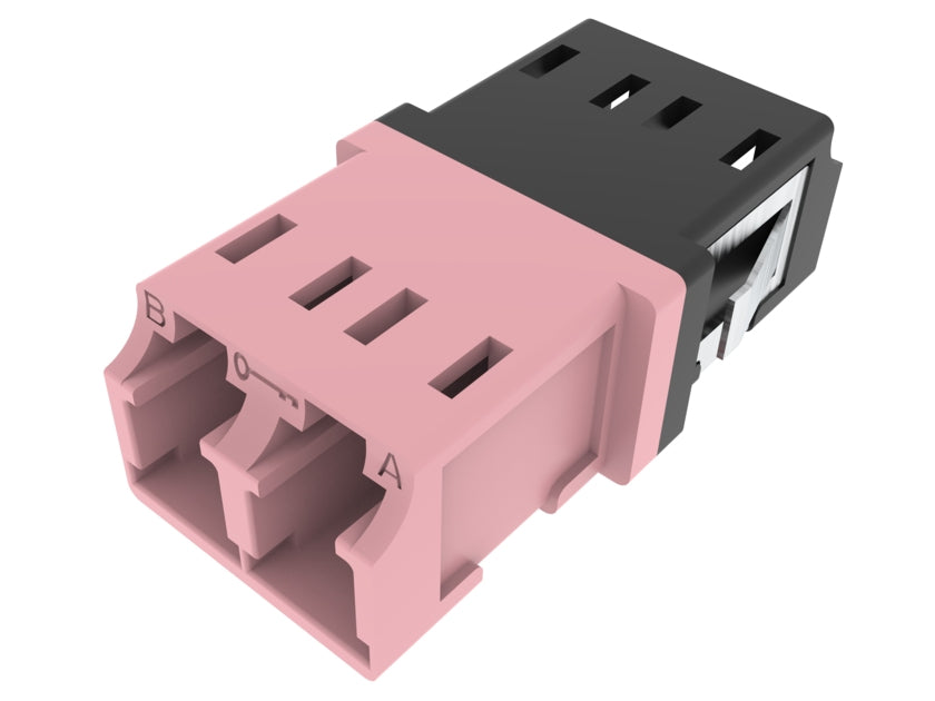 CommScope 760158923 | Lazrspeed, Optispeed, Teraspeed LC Duplex Keyed Hybrid Adapter, Rose/black, Single Pack