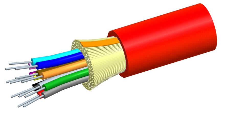 CommScope 760172460 | Fiber Indoor Cable, Lazrspeed Riser Distribution, 4-fiber Single-unit, Multimode Om3, Red Jacket Color