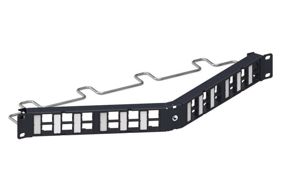 CommScope 760207290 | Unshielded Angled Discrete Distribution Module Panel, M-series, 1U, 24 Port, Black