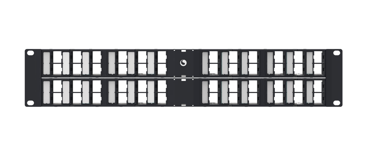 CommScope 760207308 | Unshielded Angled Discrete Distribution Module Panel, M-series, 2U, 48 Port, Black