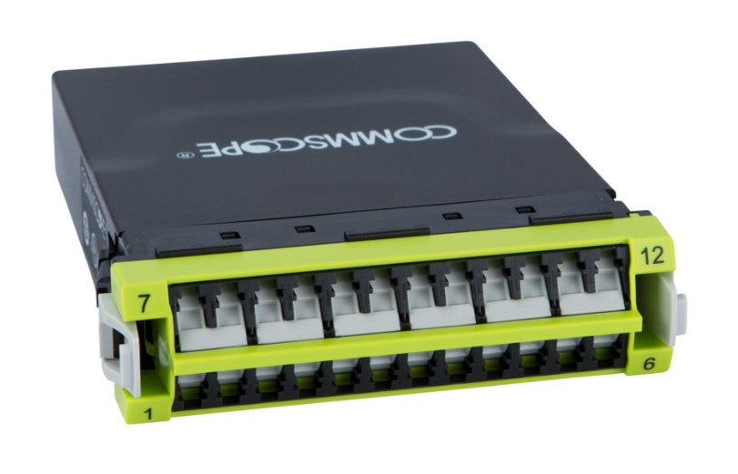 CommScope 760236111 | G2 ULL Multimode OM5 MPO-12 Distribution Module, 24LC to 2X12f MPOs Unpinned, Internal Shutters