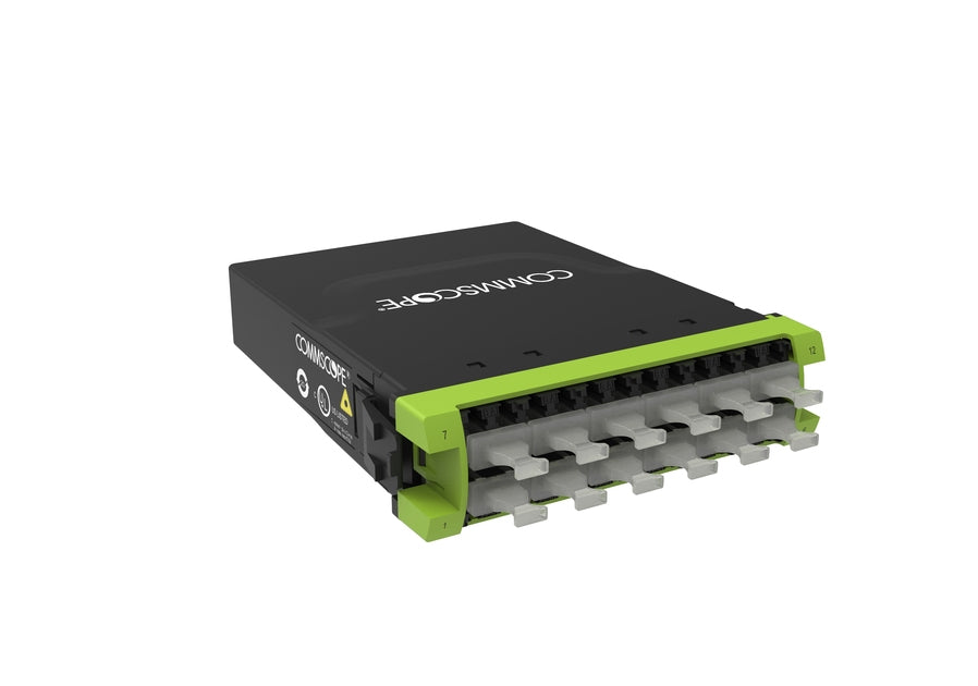 CommScope 760236121 | G2 ULL Multimode OM5 MPO-24 Distribution Module, 1x24F MPO Unpinned to 24F LC Lime Green, Method B Enhanced, Ipatch Ready