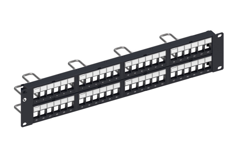 CommScope 760237047 | Shielded Discrete Distribution Module Panel, SL, 2U, 48 Port, Black