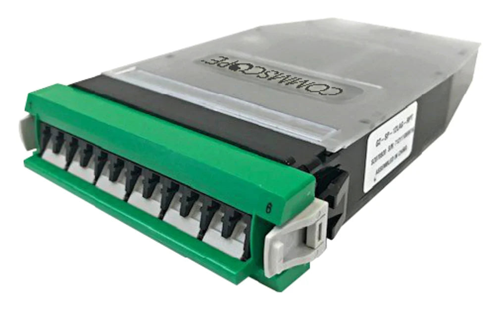CommScope 760248150 | G2 Splice Cassette, 12LC/APC with Internal Shutters, OS2, with Ribbon Pigtails
