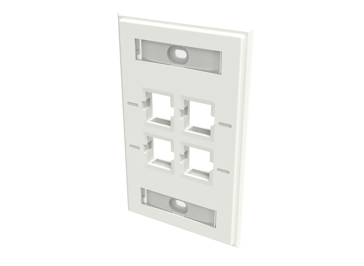 CommScope 760249130 | Faceplate Kit, Labelled, 1 Gang, 4 Port, Electric Gray
