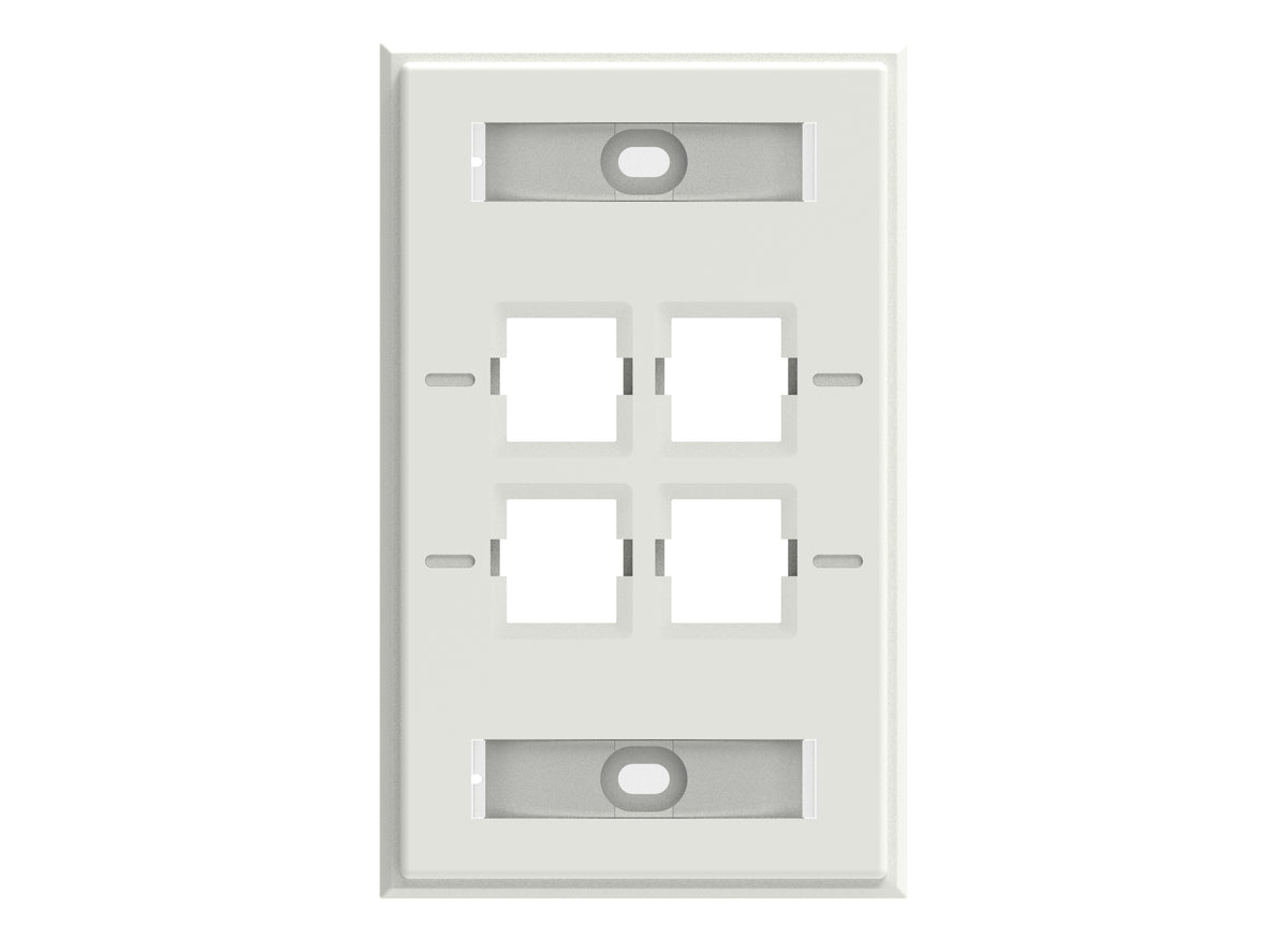 CommScope 760249130 | Faceplate Kit, Labelled, 1 Gang, 4 Port, Electric Gray