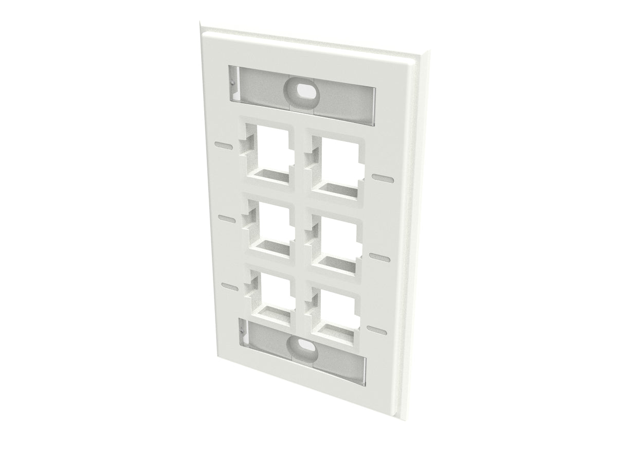 CommScope 760249131 | Faceplate Kit, Labelled, 1 Gang, 6 Port, Electric White