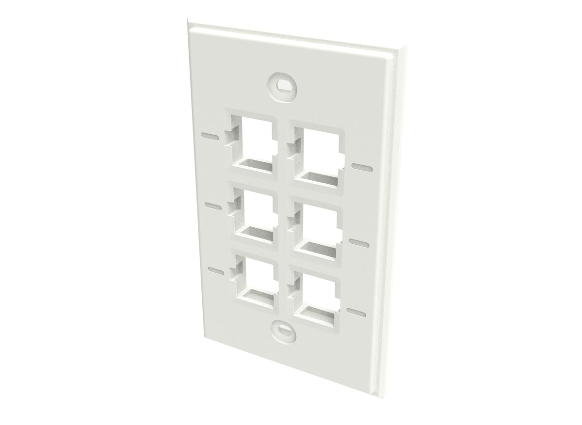 CommScope 760249135 | Faceplate Kit, No-Label, 1 Gang, 6 Port, Electric White