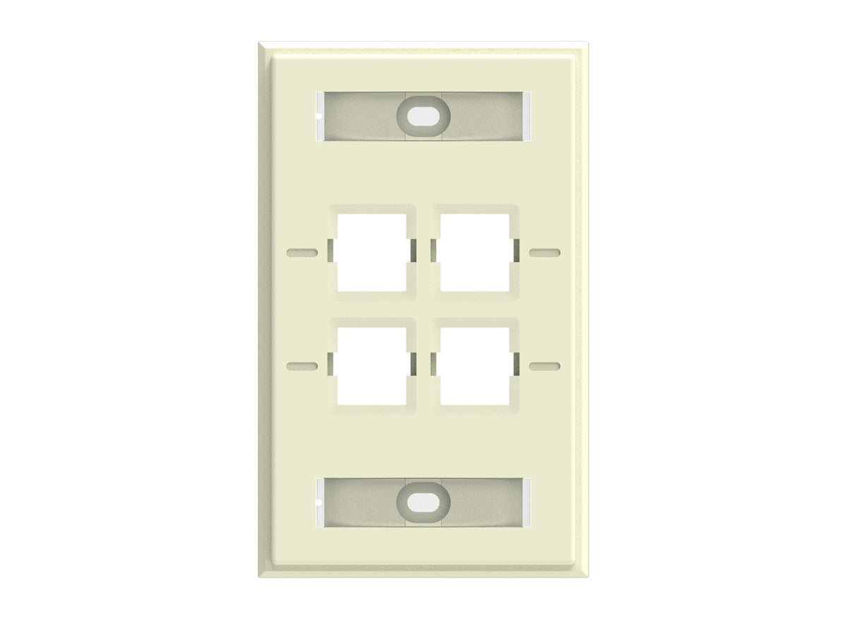 CommScope 760249170 | Faceplate Kit, Labelled, 1 Gang, 4 Port, Electric Ivory