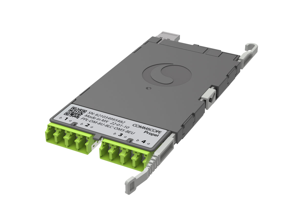 CommScope 760252333 | Propel ULL Multimode OM5 MPO-08 Distribution Module, 4 duplex LC to 1X8f MPO/UPC non-pinned, Method B Enhanced