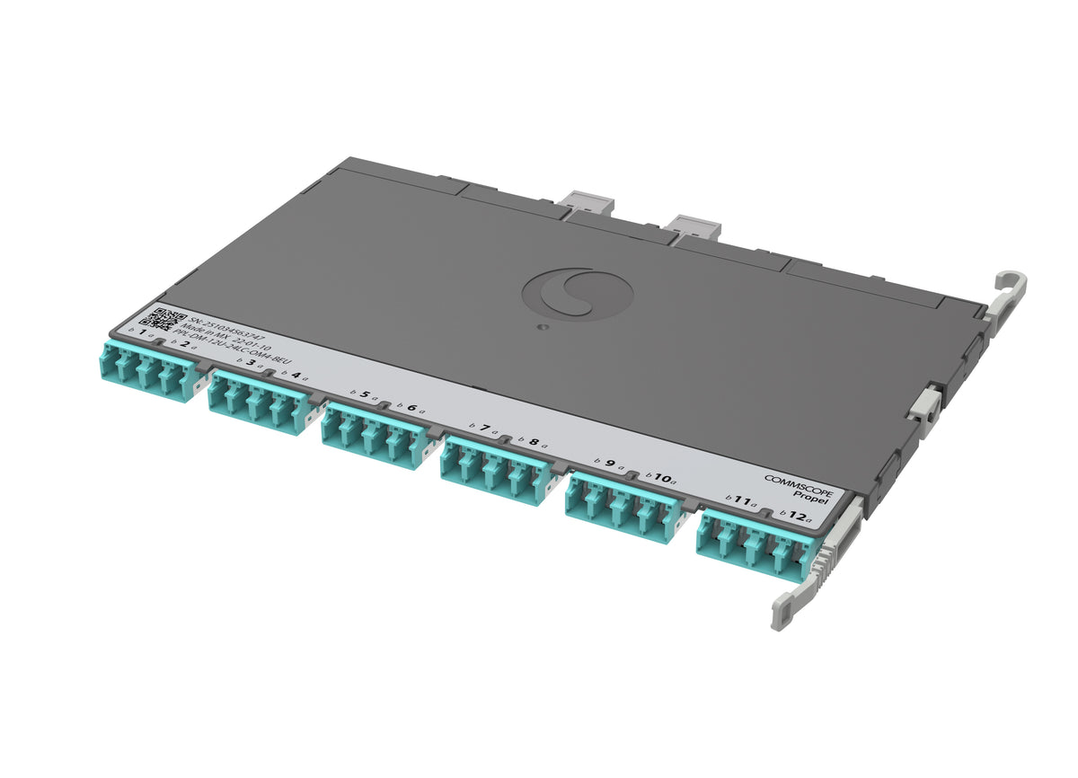 CommScope 760252346 | Propel ULL Multimode OM4 MPO-12 Distribution Module, 12 duplex LC to 2X12f MPO/UPC non-pinned, Method B Enhanced