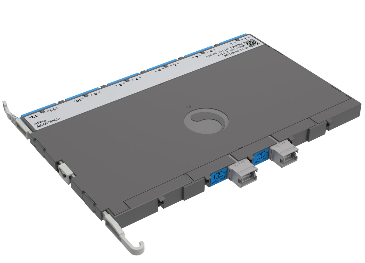 CommScope 760252348 | Propel ULL Singlemode MPO-12 Distribution Module, 12 duplex LC/UPC to 2X12f MPO/APC non-pinned, Method B Enhanced