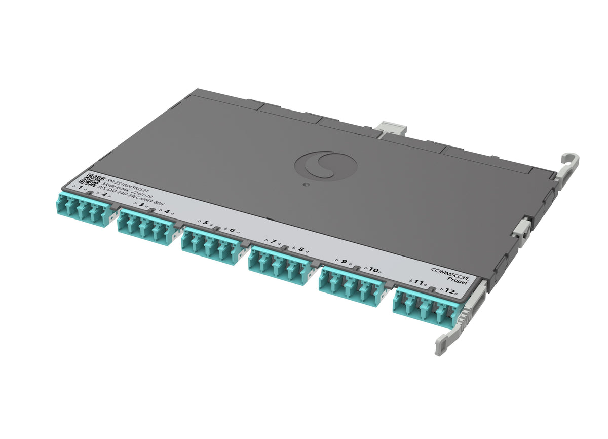 CommScope 760252356 | Propel ULL Multimode OM4 MPO-24 Distribution Module, 12 duplex LC to 1X24f MPO/UPC non-pinned, Method B Enhanced
