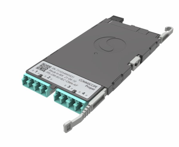 CommScope 760256130 | Propel ULL Multimode OM4 MPO-08 Distribution Module, 4 Duplex LC to 1X8f MPO/UPC pinned, Method A Pairs Flipped