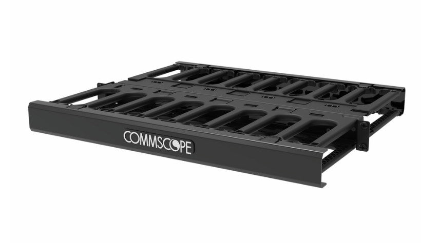 CommScope 760259434 | Cableguide 360 Horizontal Trough Kit, 1 Ru, 19 In, Double Sided, Black