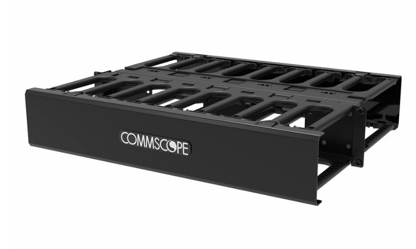 CommScope 760259435 | Cableguide 360 Horizontal Trough Kit, 2 Ru, 19 In, Double Sided, Black