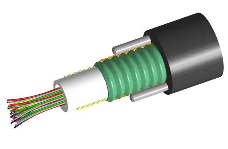 CommScope 8101759/DB | Fiber OSP cable, LightScope ZWP Single Jacket/Single Armor, Gel-Filled, Central Tube Cable, 12 Fibers, Singlemode