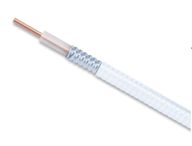 CommScope AL4RPV-50WCBAND | HELIAX Plenum Rated Air Dielectric Coaxial Cable, Corrugated Aluminum, 1/2 in, off white PVC jacket