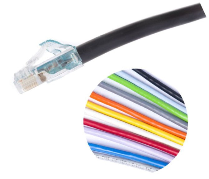 CommScope CPCS4X2-0CF020 | Single End Solid Cordage Modular Patch Cord, Slate/Gray, 20 Ft