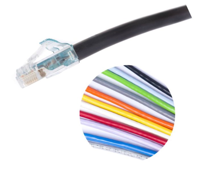 CommScope CPCS4X2-0CF065 | Single End Solid Cordage Modular Patch Cord, Slate/Gray, 65 Ft