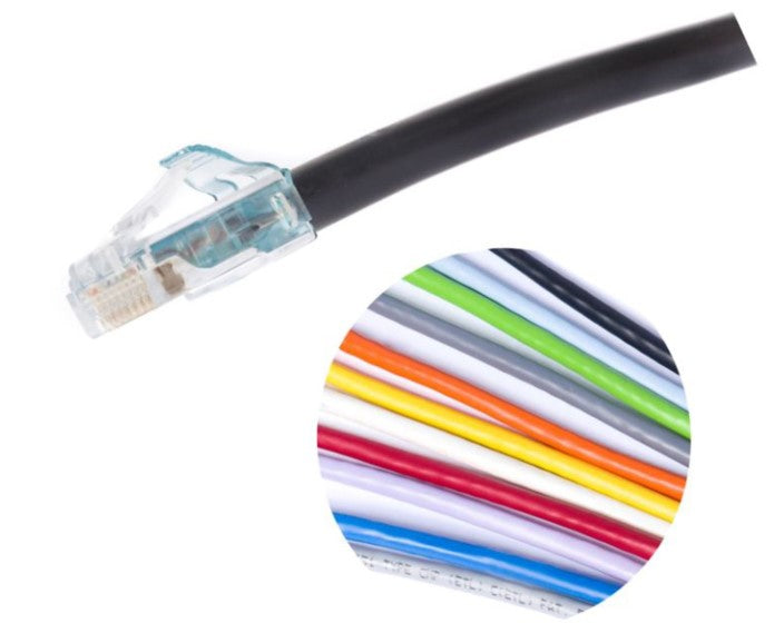 CommScope CPCS4X2-0CF095 | Single End Solid Cordage Modular Patch Cord, Slate/Gray, 95 Ft